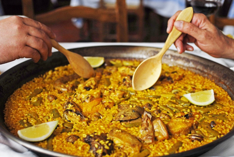eating Paella in Valencia